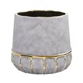 8.5" Regal Stone Decorative Planter with Gold Accents