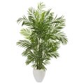 64" Areca Palm Artificial Tree in White Planter UV Resistant (Indoor/Outdoor)