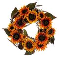 24" Yellow Sunflower Wreath with Fern