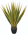 40 inches Plastic Agave Plant - 19 Green/Yellow Leaves - Weighted Base