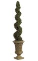 5 feet Plastic Outdoor  Spiral Boxwood Topiary - Tutone Green - Weighted Base