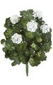 26 inches Outdoor Polyblend Geranium Bush - 67 Leaves - 5 Flowers - 4 Buds - White