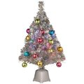 EF-24285 32 Inch Silver Fiber Optic Fireworks Ornament Artificial Christmas Tree