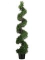 EF-036  6 feet Outdoor UV Protected Plastic Rosemary Spiral in Pot Green