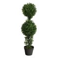34" Boxwood Double Ball Topiary Artificial Tree (Indoor/Outdoor)