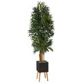 80” Phoenix Artificial Palm Tree In Black Planter With Stand