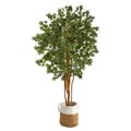 6' Japanese Maple Artificial Tree in Handmade Natural Jute and Cotton Planter