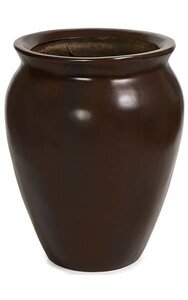 16.5 inches Round Fiberglass Vase - Red Wood