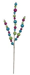 Earthflora's 21 Inch Glitter Ball Spray - Red/green , Blue/white, Multi-color