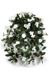 27 inches Impatiens Bush - 417 Leaves - 62 Flowers - 5 Buds - Cream