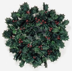 18 inches Holly Wreath