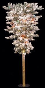 7 feet Flocked Umbrella Pine Tree with lights Upside down christmas tree
