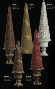 Christmas Beaded Cone Tree in Urn Comes in several different colors to choose from: Burgundy/Gold, Red/Gold, Copper/Gold, White/Silver, Gold
