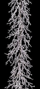 6 feet Plastic Ice Garland - 9 inches Width - White