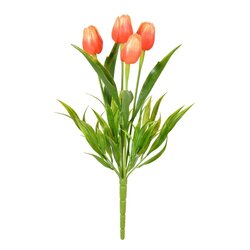 17" Outdoor Orange Tulip Bush UV