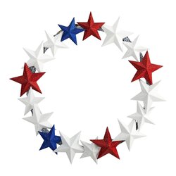 21" Americana Wreath with Stars Red White and Blue
