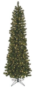 9 feet Virginia Pine Christmas Tree - Pencil Size - 500 Warm White 5.5mm LED Lights