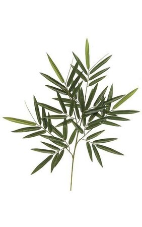 30 inches Bamboo Branch - 64 Leaves - Green