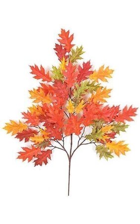29 inches Pin Oak Branch - 54 Leaves - Red/Orange