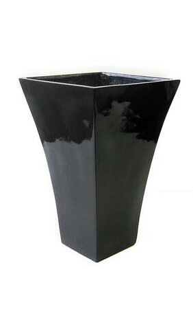 20 inches Fiberglass Square Vase - 11.25 inches Inside Diameter - Black