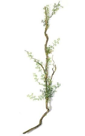 5.5 feet Plastic Fern and Twig Garland with Moss and Green Leaves