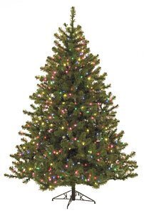 C-84702 7.5 feet & 9 feet  Virginia Pine Christmas Tree with Multi Colored Lights