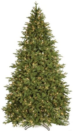 7.5 feet Kelso Pine Christmas Tree - Full Size - 700 Clear Lights - Wire Stand