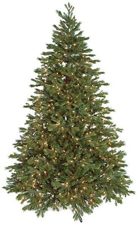 C-131264/74  7.5 feetTall or  9 feet Tall  Norway Spruce Slim Artificial Christmas Tree PVC/Plastic Green Tips Warm White LED Lights with Stand