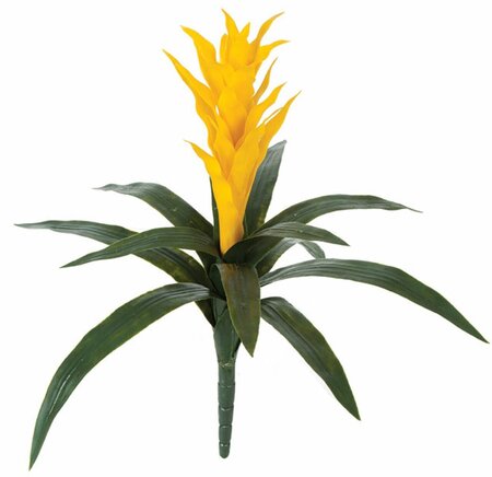 22  inches Tropical Polyblend All Weather Bromeliads come in Orange, Gold/Yellow, Red, or Fuschia Colors