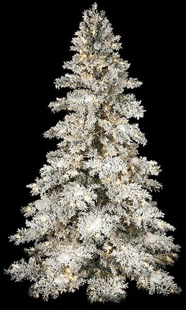 7.5 feet Heavy Flocked Snow Christmas Tree - Full Size - 550 Multi - Colored Lights