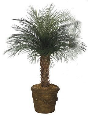 4 feet Areca Palm Tree - Synthetic Trunk - 33 Green Fronds - Bare Trunk