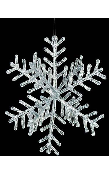 Silver Snowflakes - Set of 24 -2 inch Snowflake Ornaments with A Jewel - Silver Christmas Decorations - Glittered Snowflakes with Strings - Winter