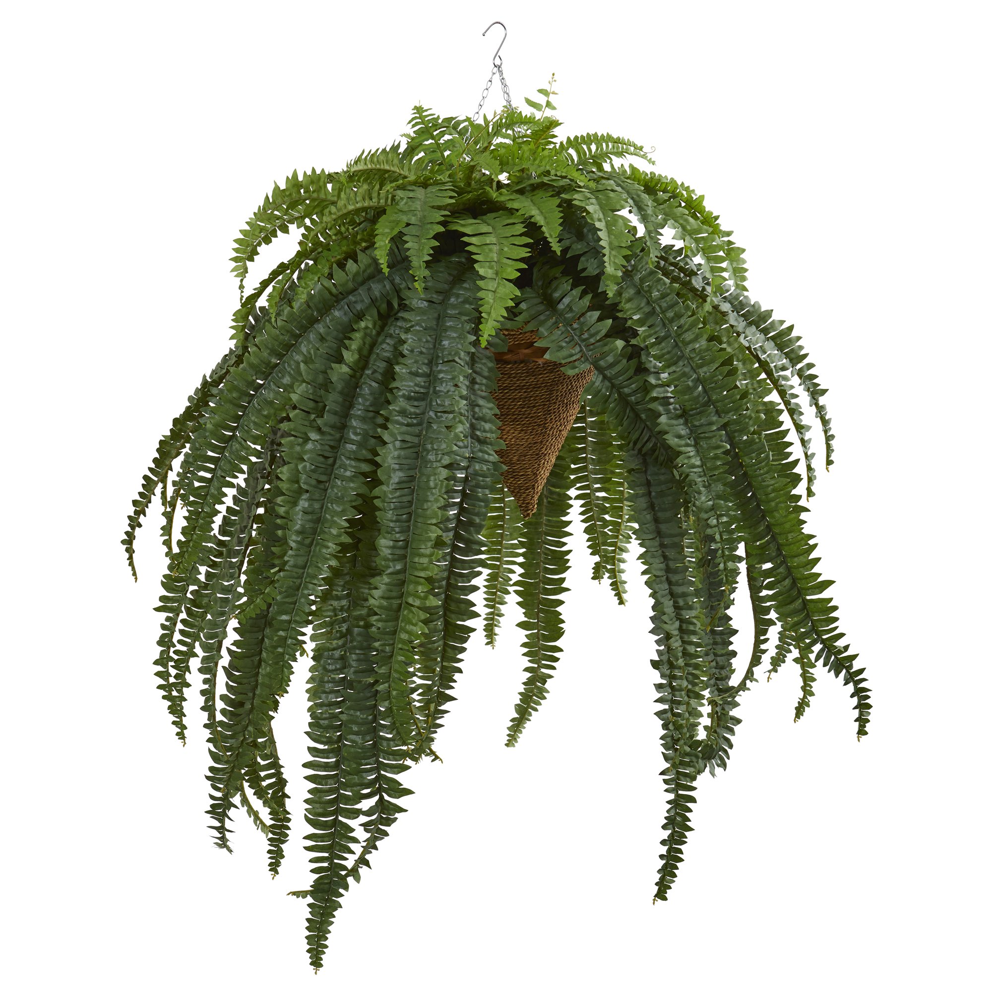 Nearly Natural 50in. Giant Boston Fern Artificial Plant in Hanging Cone