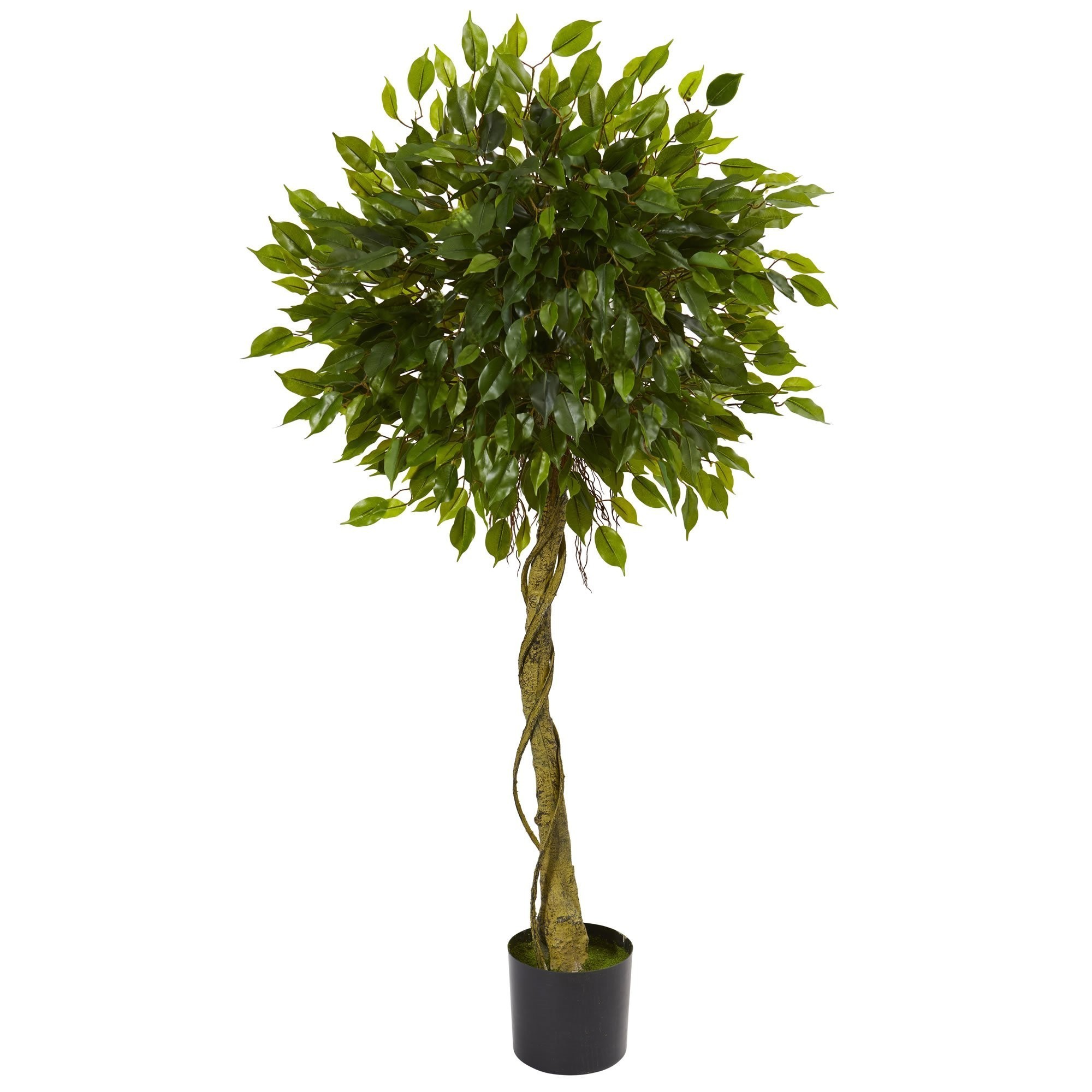 artificial ficus tree outdoor topiary trees resistant uv indoor nearly natural green ball pot shaped ft plants foot earthflora faux