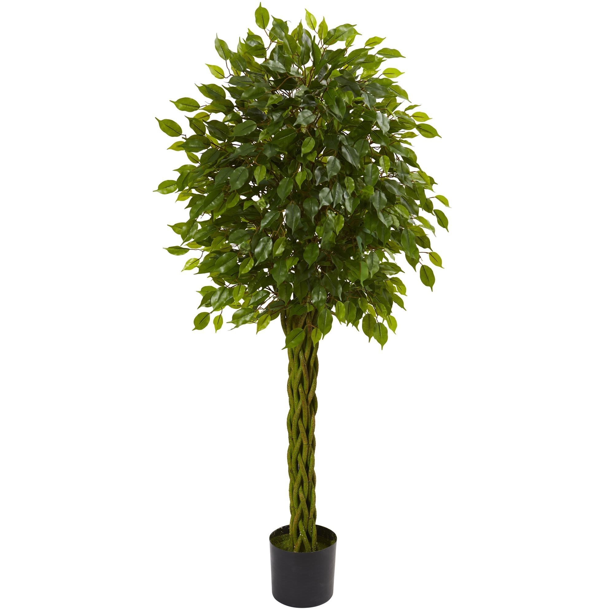 artificial tree outdoor ficus indoor trunk woven nearly natural uv resistant trees topiary ft plants faux earthflora any height lowes