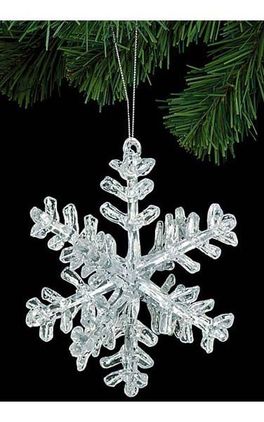 Small Clear Acrylic Snowflake Ornaments - Snow - Snowflakes