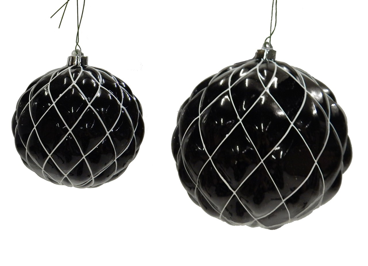 Earthflora > Christmas Tree Ornaments and Trimmings > Shiny Black/White