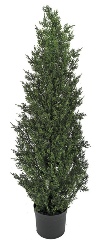 Outdoor UV  Artifcial Cedar Tree In Weighted Base