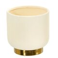 8" Elegance Ceramic Planter with Gold Accents