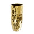 10" Designer Gold Cylinder Vase