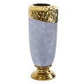 11.5" Regal Stone Vase with Gold Accents