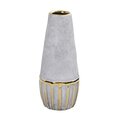 10" Regal Stone Decorative Vase with Gold Accents