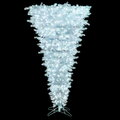 9' x 73" White Iridescent Artificial Pre-Lit UpsideDown Tree with 1200 Warm White Lights