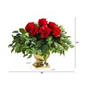 14" Rose Artificial Arrangement in Gold Urn