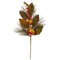 24" Pear, Pine and Magnolia Leaf Artificial Flower (Set of 6)