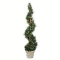 54" Outdoor  Artificial Potted Green Rosemary Spiral Tree