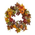24" Pumpkin, Gourd, Berry and Maple Leaf Wreath