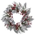 24" Snowy Magnolia Berry Artificial Wreath