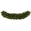 6' x 18" Christmas Pine Extra Wide Artificial Garland with 100 Multicolored LED Lights