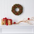15" Holiday Artificial Wreath with Pine Cones and Ornaments